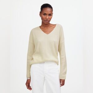 New with Tags Madewell 100% Cashmere Cream Sweater sz Med